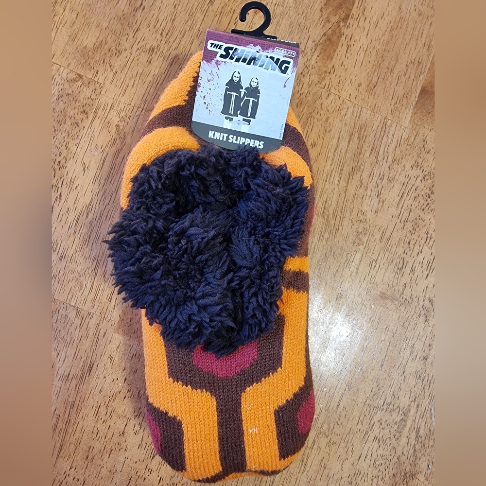 🆕️ The Shining Knit Sherpa Lined Slippers - Orange and Brown 🌟